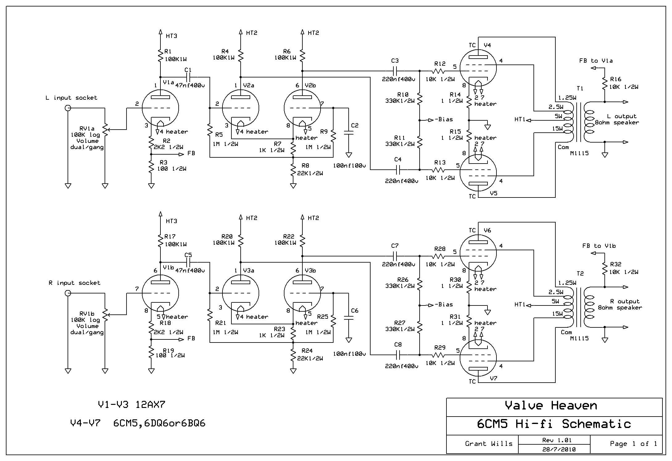 6CM5 Hi-fi Schematic